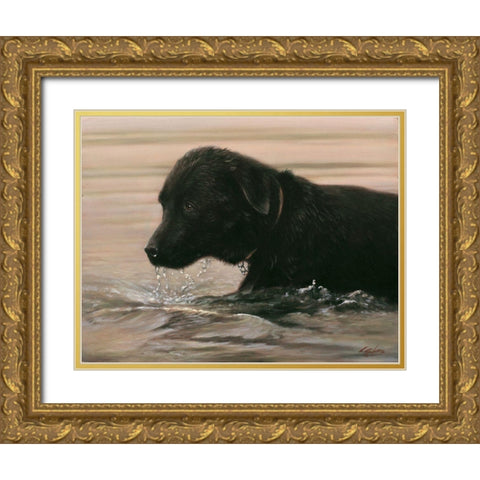 3 Gold Ornate Wood Framed Art Print with Double Matting by Silver, John