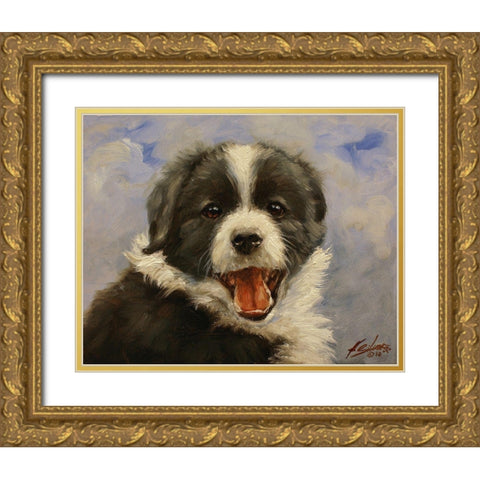 008b Gold Ornate Wood Framed Art Print with Double Matting by Silver, John
