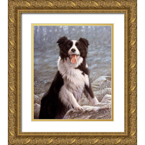 025c Gold Ornate Wood Framed Art Print with Double Matting by Silver, John