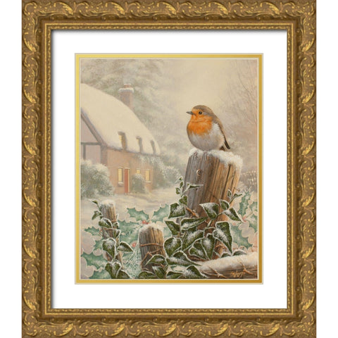 W542(L) Gold Ornate Wood Framed Art Print with Double Matting by Silver, John