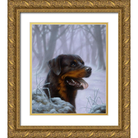98-A Gold Ornate Wood Framed Art Print with Double Matting by Silver, John