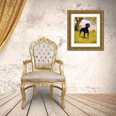 115-A Gold Ornate Wood Framed Art Print with Double Matting by Silver, John