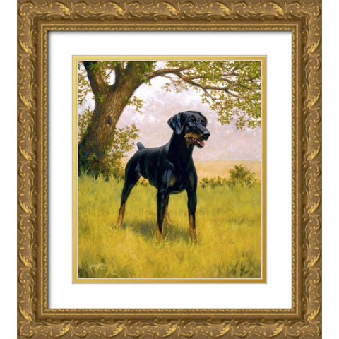 115-A Gold Ornate Wood Framed Art Print with Double Matting by Silver, John