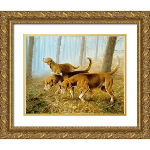 Jsm39-A Gold Ornate Wood Framed Art Print with Double Matting by Silver, John