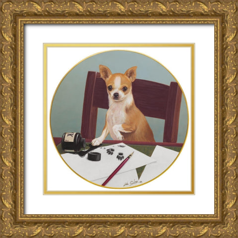 Foot Notes Gold Ornate Wood Framed Art Print with Double Matting by Silver, John