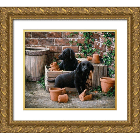 Js36-A Gold Ornate Wood Framed Art Print with Double Matting by Silver, John