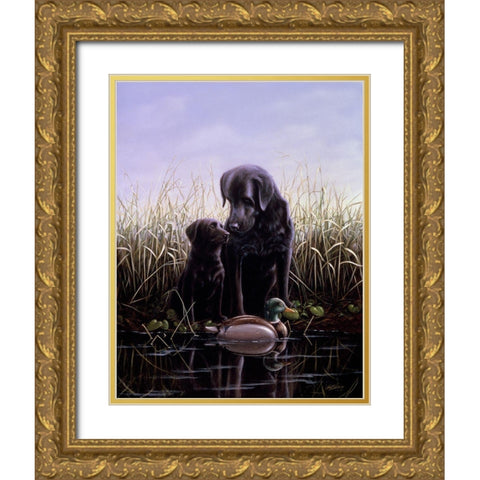 Js37-C Gold Ornate Wood Framed Art Print with Double Matting by Silver, John