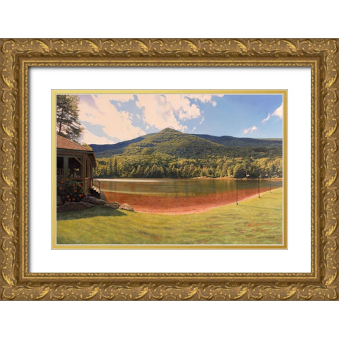 Equinox Pond I Gold Ornate Wood Framed Art Print with Double Matting by Zaccheo, John