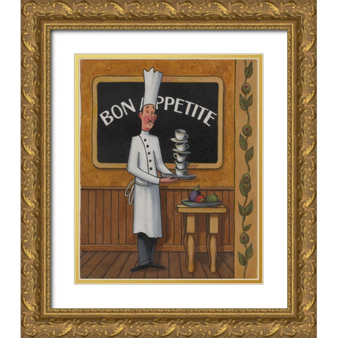 Bon Appetite Gold Ornate Wood Framed Art Print with Double Matting by Zaccheo, John