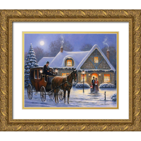 Christmas Eve Gold Ornate Wood Framed Art Print with Double Matting by Zaccheo, John