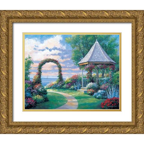 Arbor Light Gold Ornate Wood Framed Art Print with Double Matting by Zaccheo, John