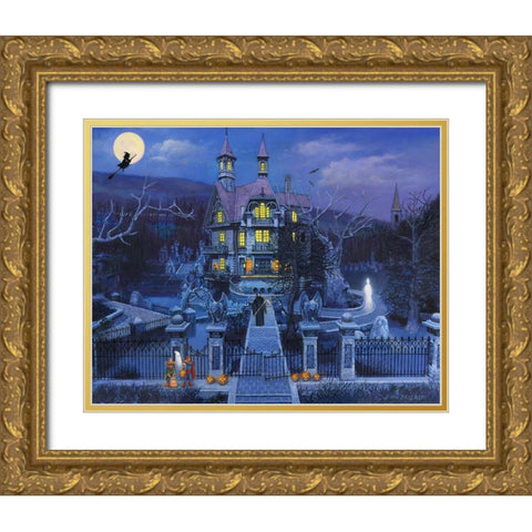 Haunted House Gold Ornate Wood Framed Art Print with Double Matting by Zaccheo, John