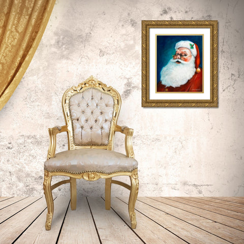 Santa Gold Ornate Wood Framed Art Print with Double Matting by Zaccheo, John