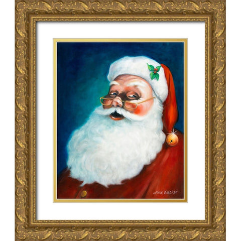 Santa Gold Ornate Wood Framed Art Print with Double Matting by Zaccheo, John