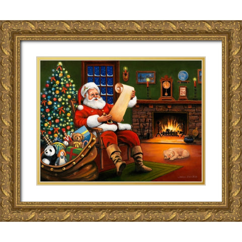 Checking his List Gold Ornate Wood Framed Art Print with Double Matting by Zaccheo, John