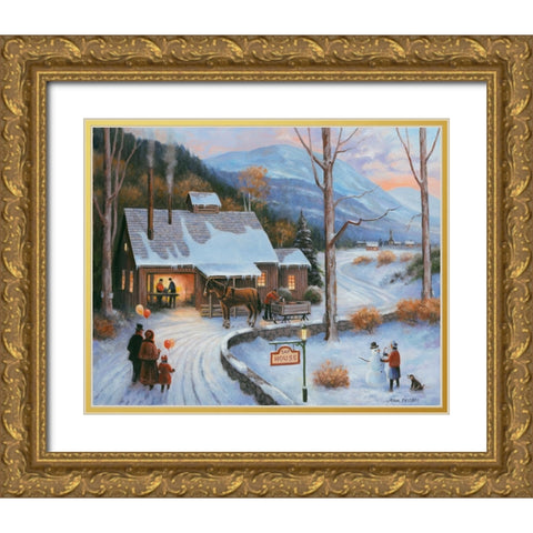 Sap House Gold Ornate Wood Framed Art Print with Double Matting by Zaccheo, John