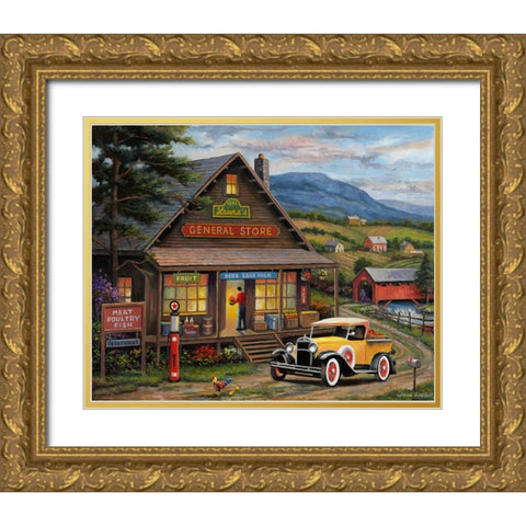 Lauras General Store Gold Ornate Wood Framed Art Print with Double Matting by Zaccheo, John