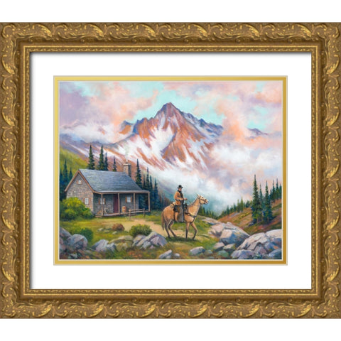 Country Cabin Gold Ornate Wood Framed Art Print with Double Matting by Zaccheo, John