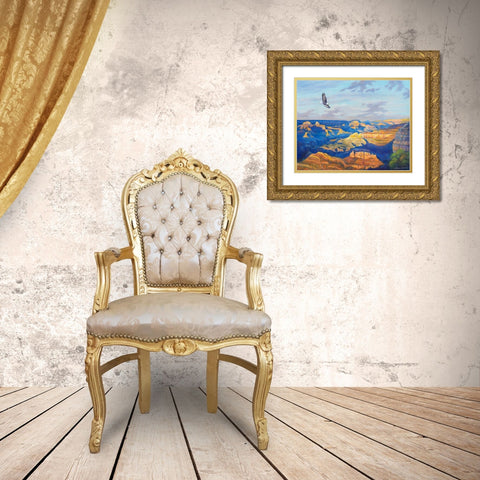 Grand Canyon Vista Gold Ornate Wood Framed Art Print with Double Matting by Zaccheo, John