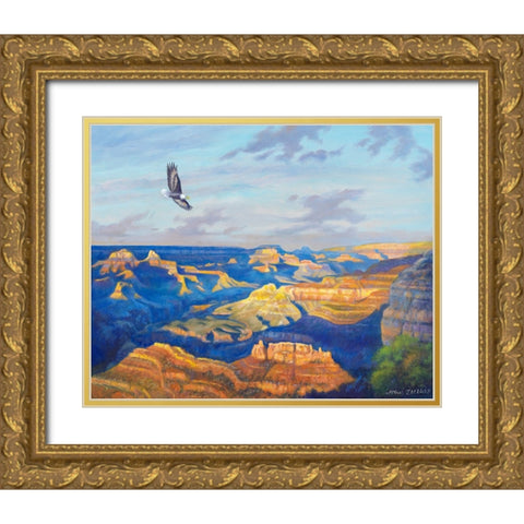 Grand Canyon Vista Gold Ornate Wood Framed Art Print with Double Matting by Zaccheo, John