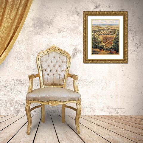 Valley D Gold Ornate Wood Framed Art Print with Double Matting by Zaccheo, John