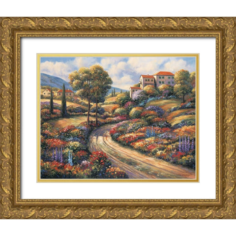 The Villa B Gold Ornate Wood Framed Art Print with Double Matting by Zaccheo, John