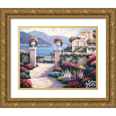 Mediterranean Scene B Gold Ornate Wood Framed Art Print with Double Matting by Zaccheo, John