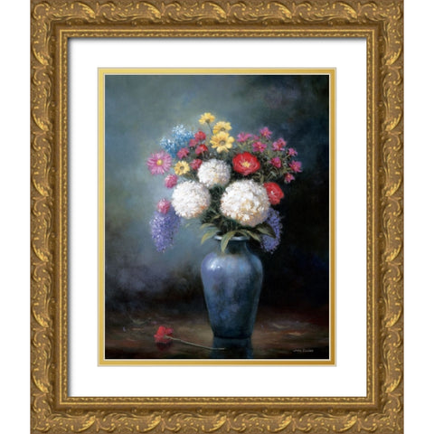Floral C Gold Ornate Wood Framed Art Print with Double Matting by Zaccheo, John