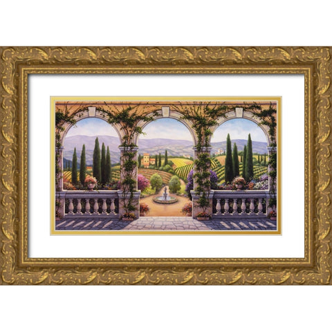 Tuscan Villa Gold Ornate Wood Framed Art Print with Double Matting by Zaccheo, John
