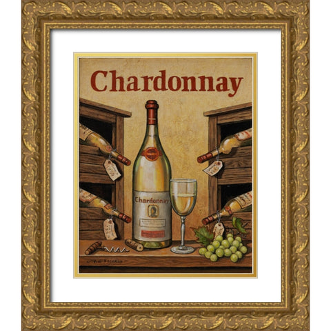 Chardonnay Gold Ornate Wood Framed Art Print with Double Matting by Zaccheo, John