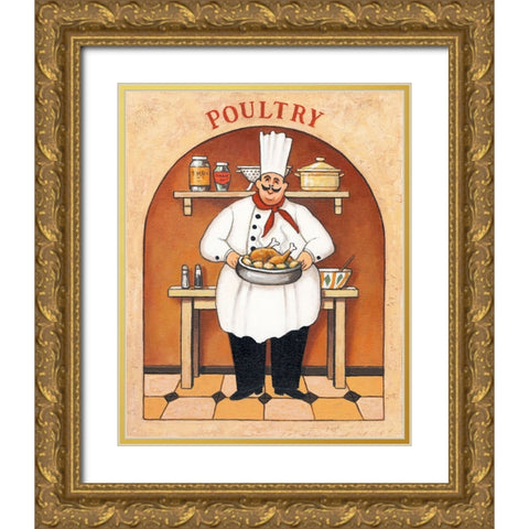 Poultry Gold Ornate Wood Framed Art Print with Double Matting by Zaccheo, John