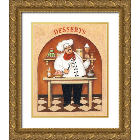 Desserts Gold Ornate Wood Framed Art Print with Double Matting by Zaccheo, John