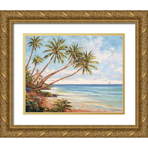 Seaside Vista Gold Ornate Wood Framed Art Print with Double Matting by Zaccheo, John