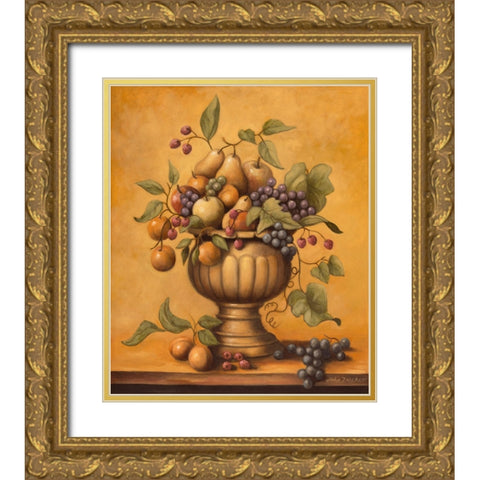 Fruit Bowl Gold Ornate Wood Framed Art Print with Double Matting by Zaccheo, John