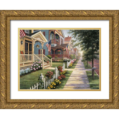 Country Homes Gold Ornate Wood Framed Art Print with Double Matting by Zaccheo, John