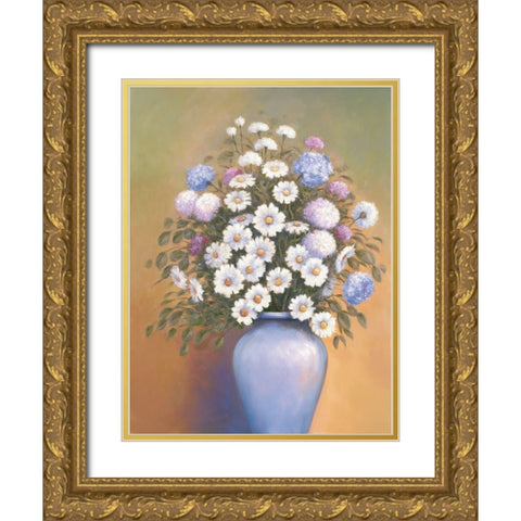 Florals 1 Gold Ornate Wood Framed Art Print with Double Matting by Zaccheo, John