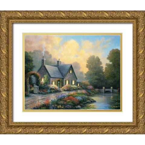 Evening Splendor Gold Ornate Wood Framed Art Print with Double Matting by Zaccheo, John