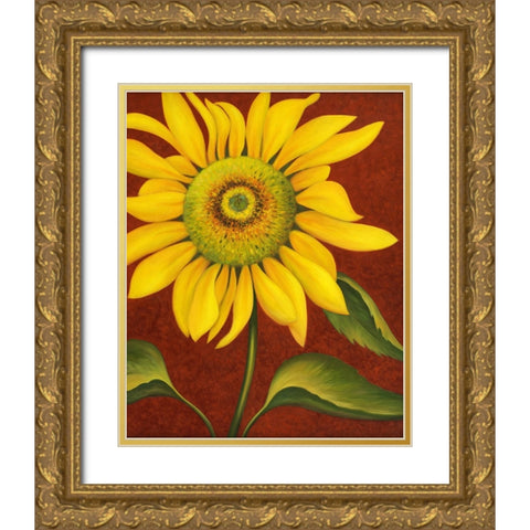 Sunflower Gold Ornate Wood Framed Art Print with Double Matting by Zaccheo, John