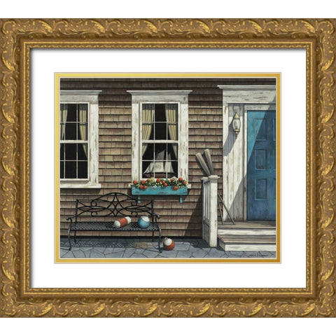 Nantucket Gold Ornate Wood Framed Art Print with Double Matting by Zaccheo, John