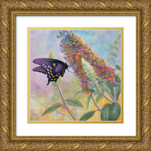 Admiral Butterfly Gold Ornate Wood Framed Art Print with Double Matting by Zaccheo, John