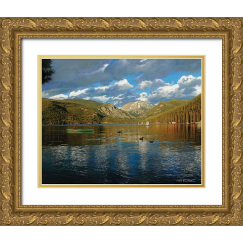 Vista Of Grand Lake, Colorado Gold Ornate Wood Framed Art Print with Double Matting by Zaccheo, John