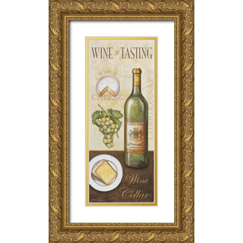 Wine And Cheese 2 Gold Ornate Wood Framed Art Print with Double Matting by Zaccheo, John