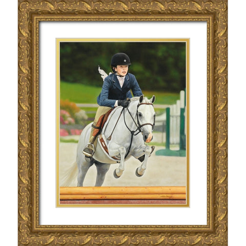 Horse Rider Gold Ornate Wood Framed Art Print with Double Matting by Zaccheo, John