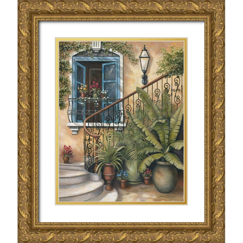 Stairway To The Sky Gold Ornate Wood Framed Art Print with Double Matting by Zaccheo, John