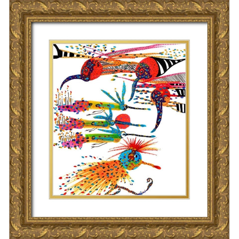 Coming And Going Gold Ornate Wood Framed Art Print with Double Matting by Kwerki Studios