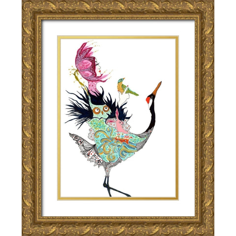 And So The Journey Begins Gold Ornate Wood Framed Art Print with Double Matting by Kwerki Studios