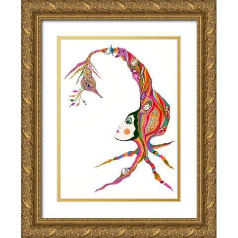 I See You Gold Ornate Wood Framed Art Print with Double Matting by Kwerki Studios