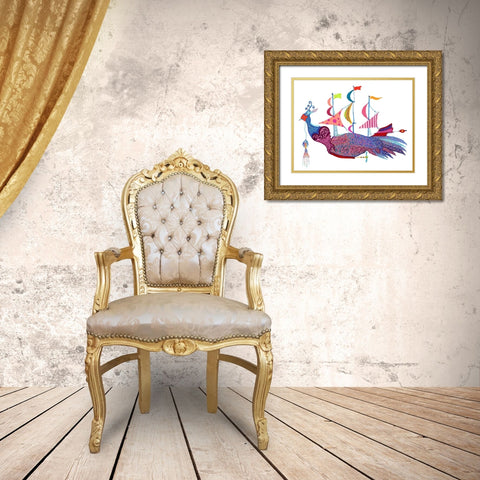 Swinhoe Ship Gold Ornate Wood Framed Art Print with Double Matting by Kwerki Studios