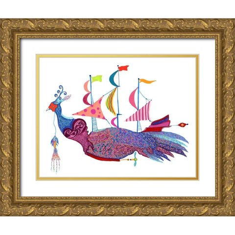 Swinhoe Ship Gold Ornate Wood Framed Art Print with Double Matting by Kwerki Studios