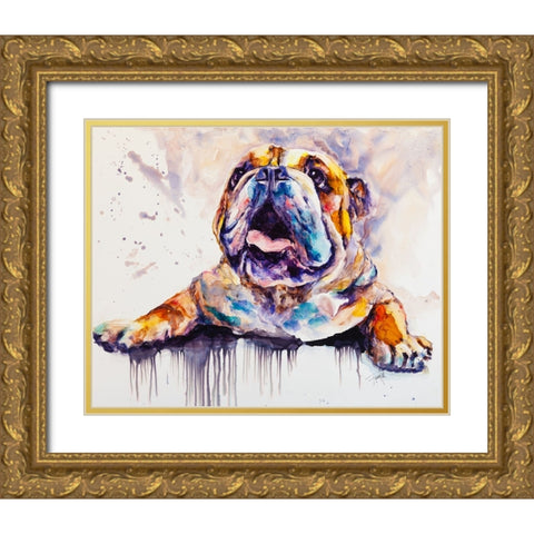 Im Feeling Peckish Gold Ornate Wood Framed Art Print with Double Matting by Art by Leslie Franklin
